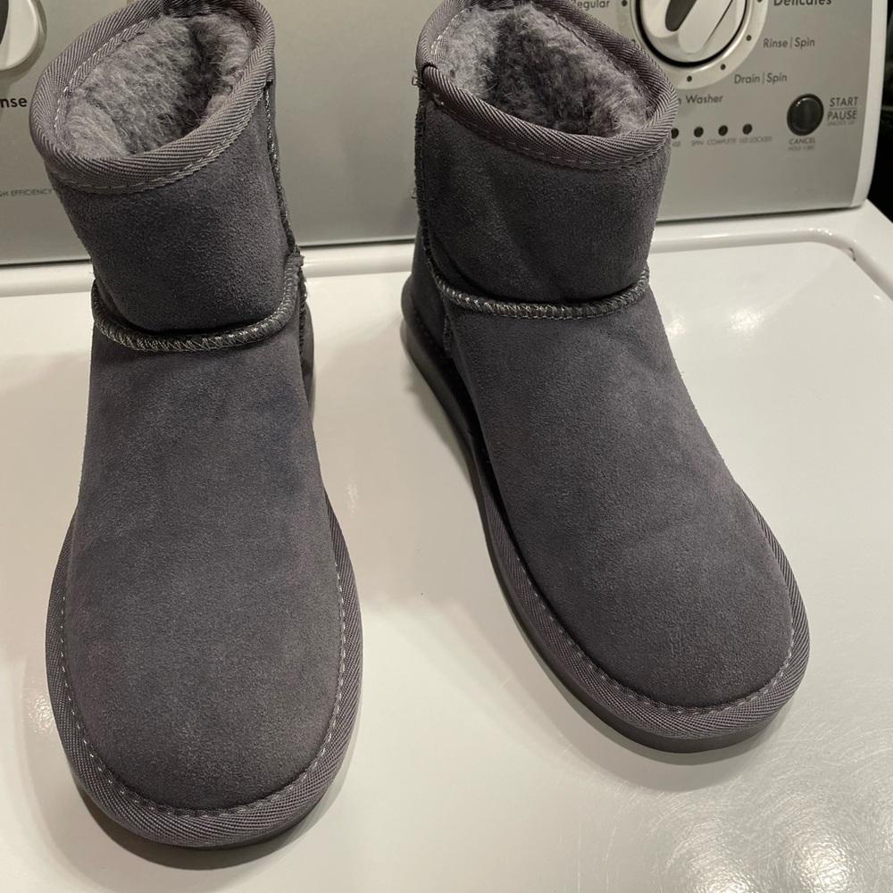 Gray Suede Ankle Boots